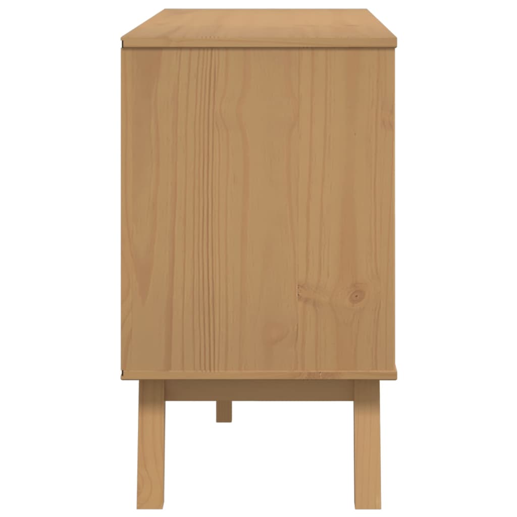 skænk OLDEN 114x43x73,5 cm massivt fyrretræ grå og brun
