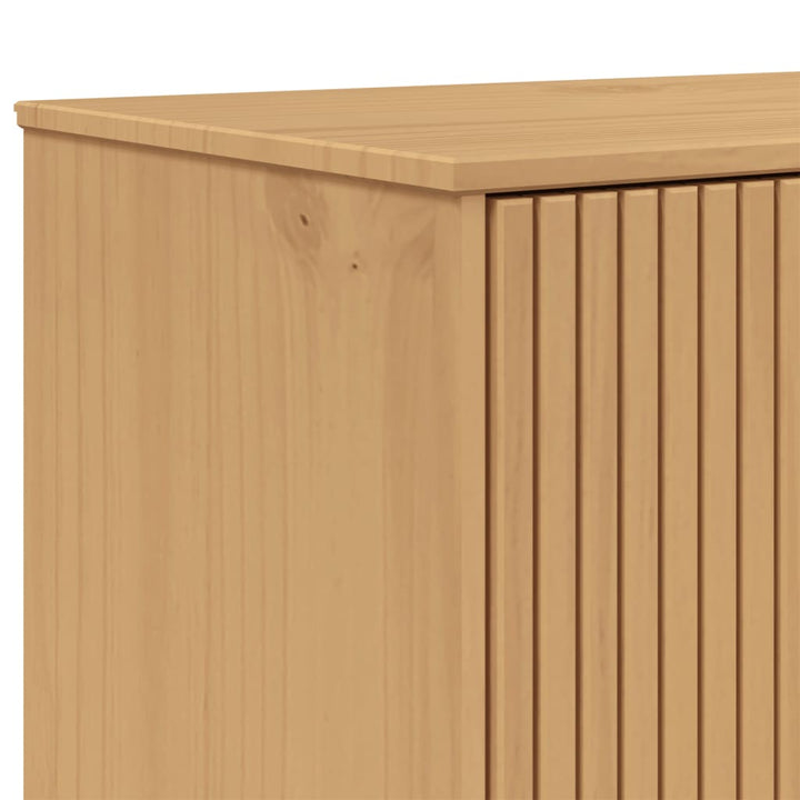 skab OLDEN 85x43x125 cm massivt fyrretræ brun