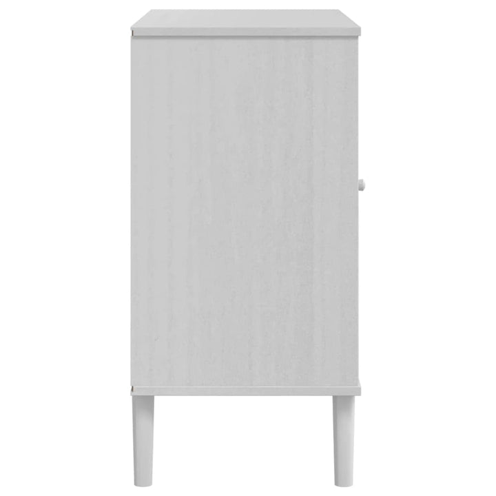 skænk SENJA 80x40x80 cm rattan-look massivt fyrretræ hvid