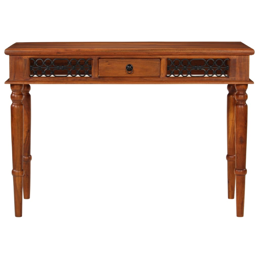 skrivebord med skuffe 110x50x76 cm massivt akacietræ