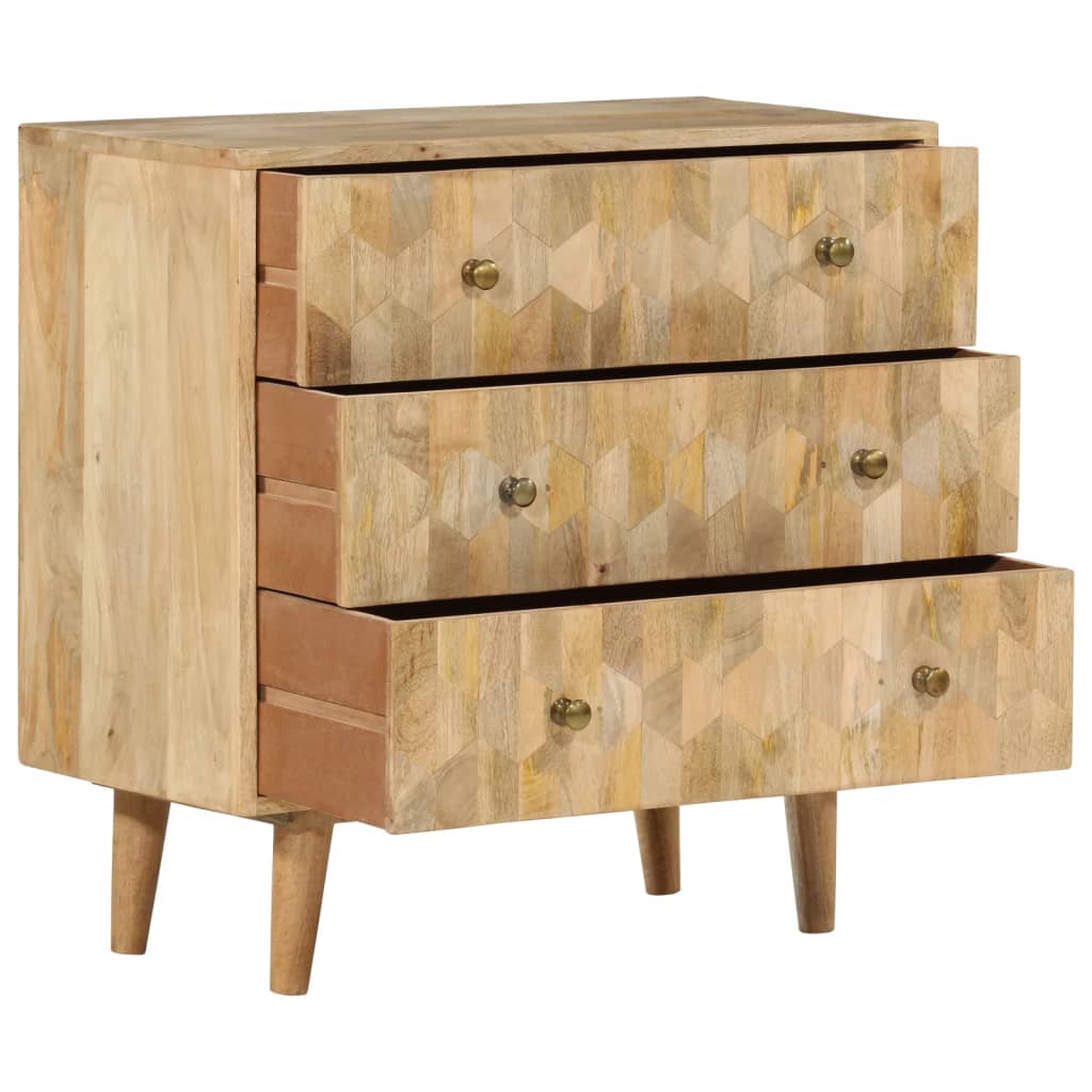 skuffeskab 70x35x70 cm massivt mangotræ