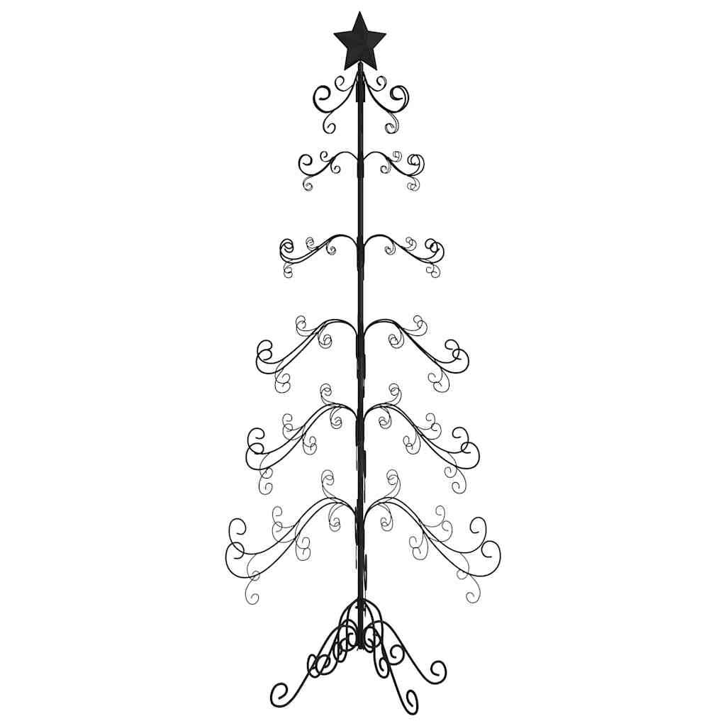 dekorativt juletræ 125 cm metal sort