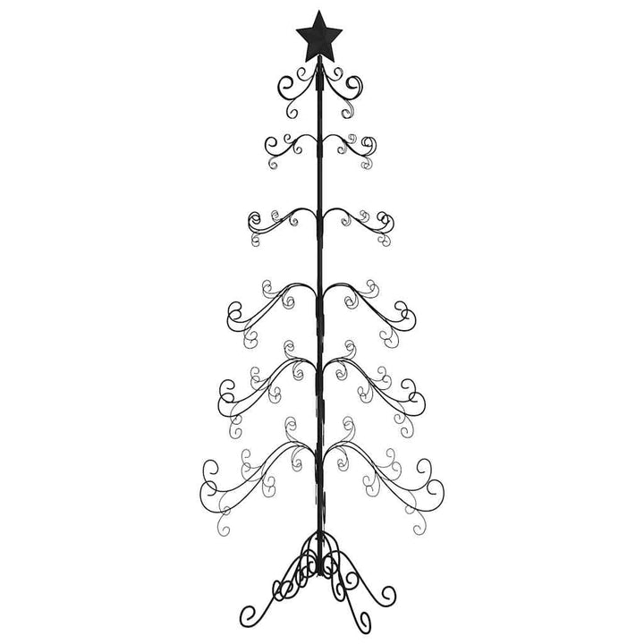 dekorativt juletræ 125 cm metal sort