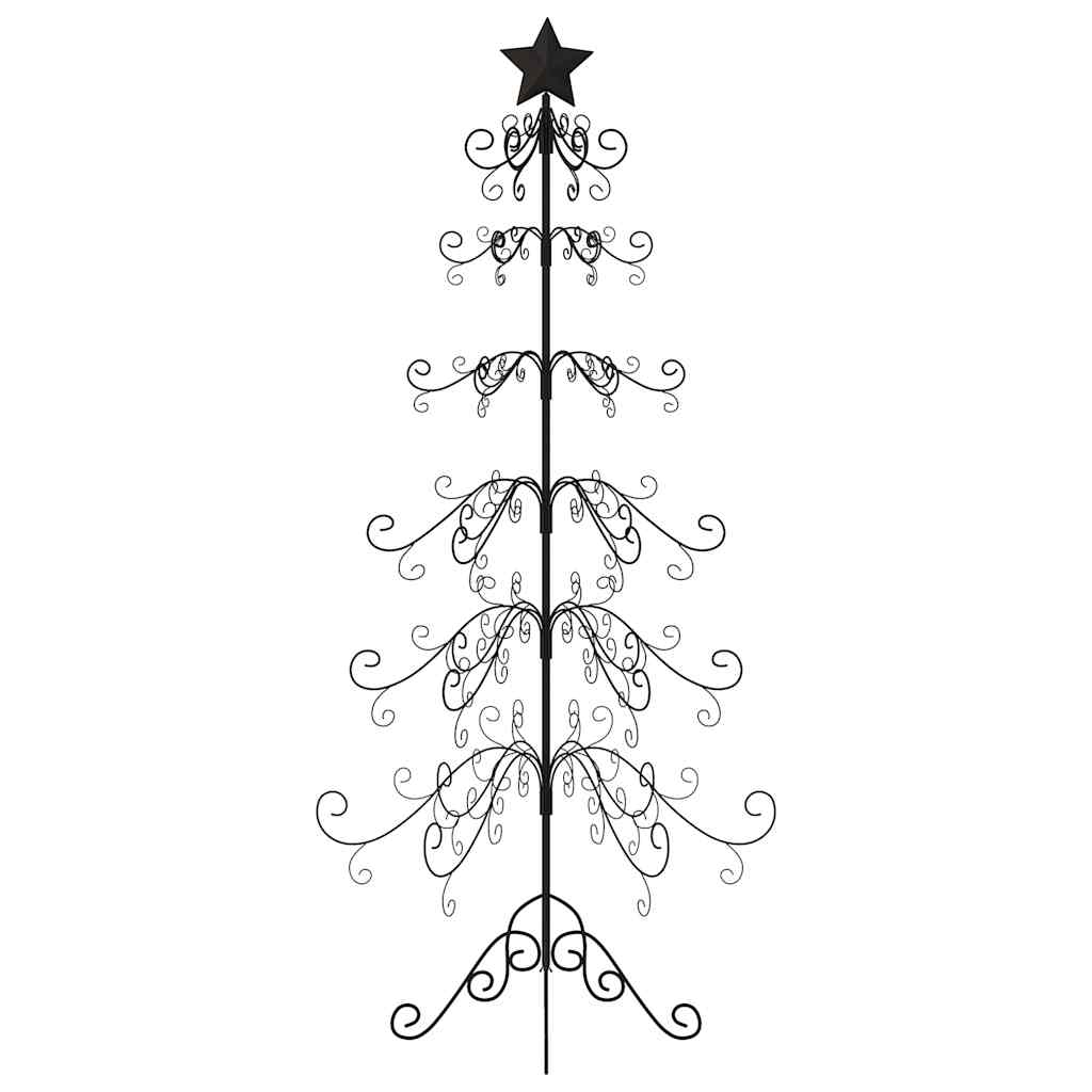 dekorativt juletræ 125 cm metal sort