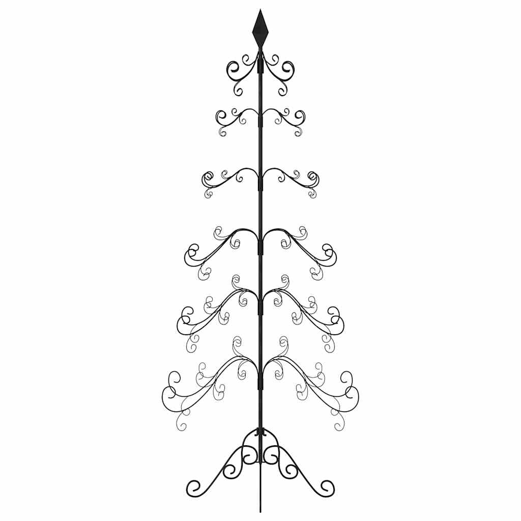 dekorativt juletræ 125 cm metal sort