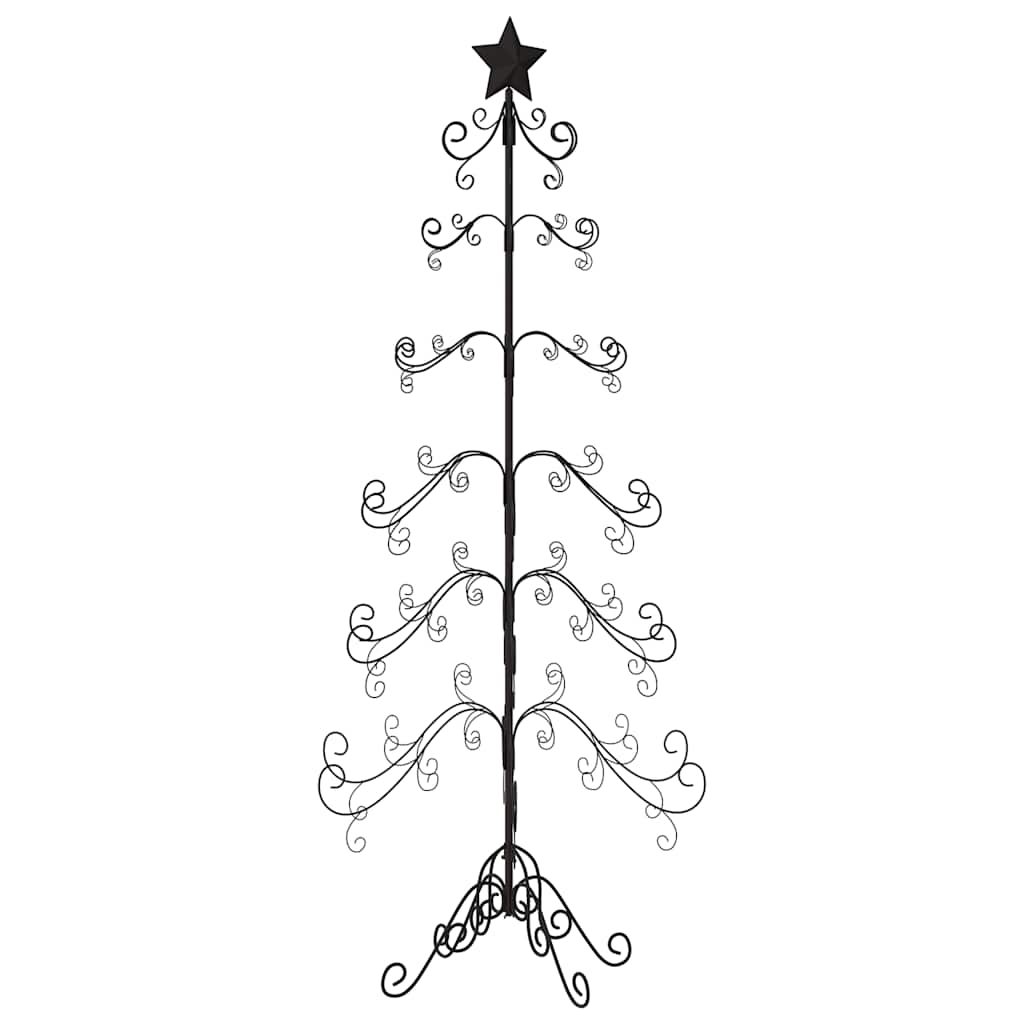 dekorativt juletræ 125 cm metal sort