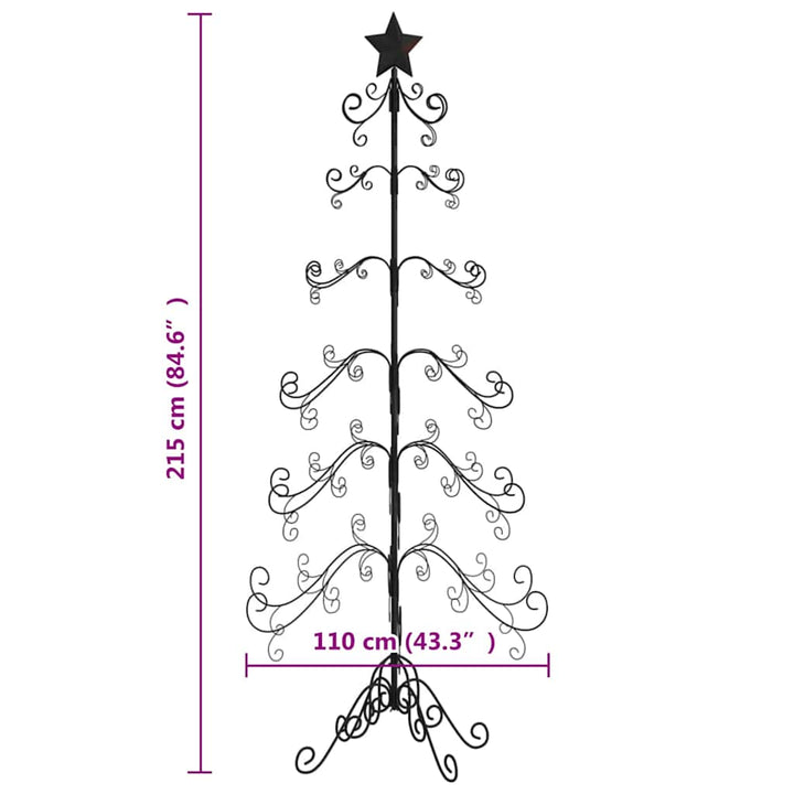 dekorativt juletræ 125 cm metal sort