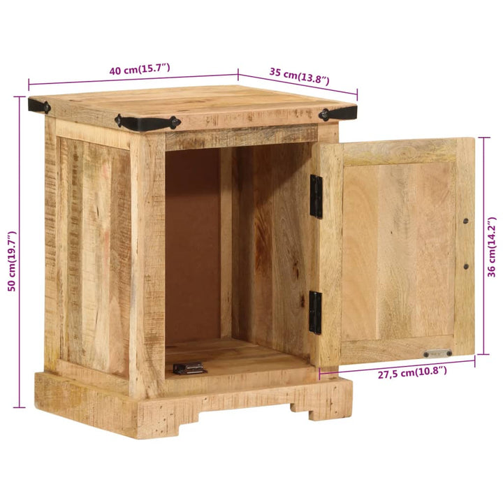 sengebord 40x35x50 cm massivt mangotræ