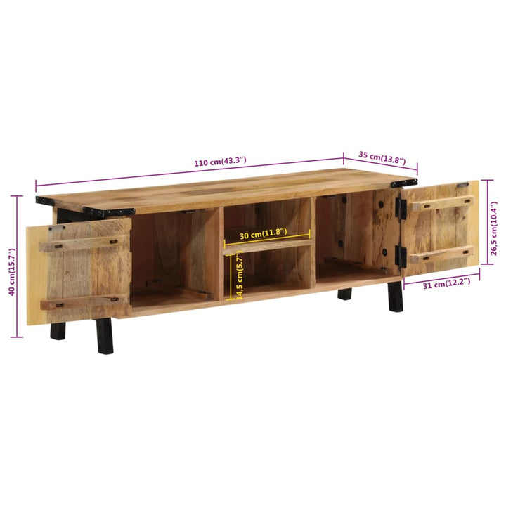 tv-bord 110x35x40 cm massivt mangotræ