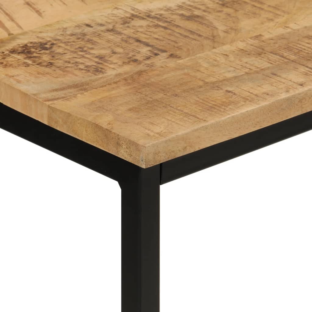 konsolbord 110x30x75 cm massivt ru mangotræ og jern