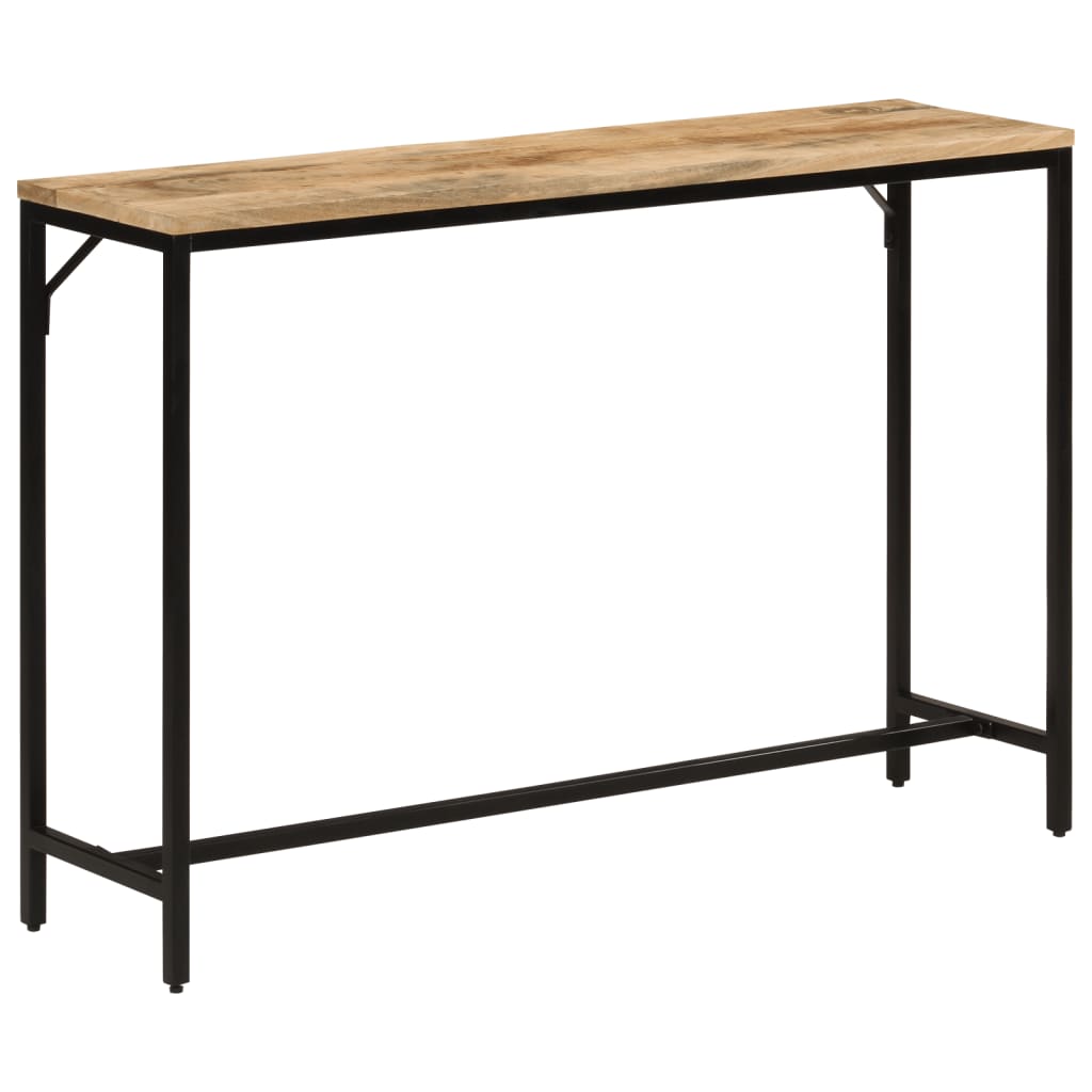 konsolbord 110x30x75 cm massivt ru mangotræ og jern