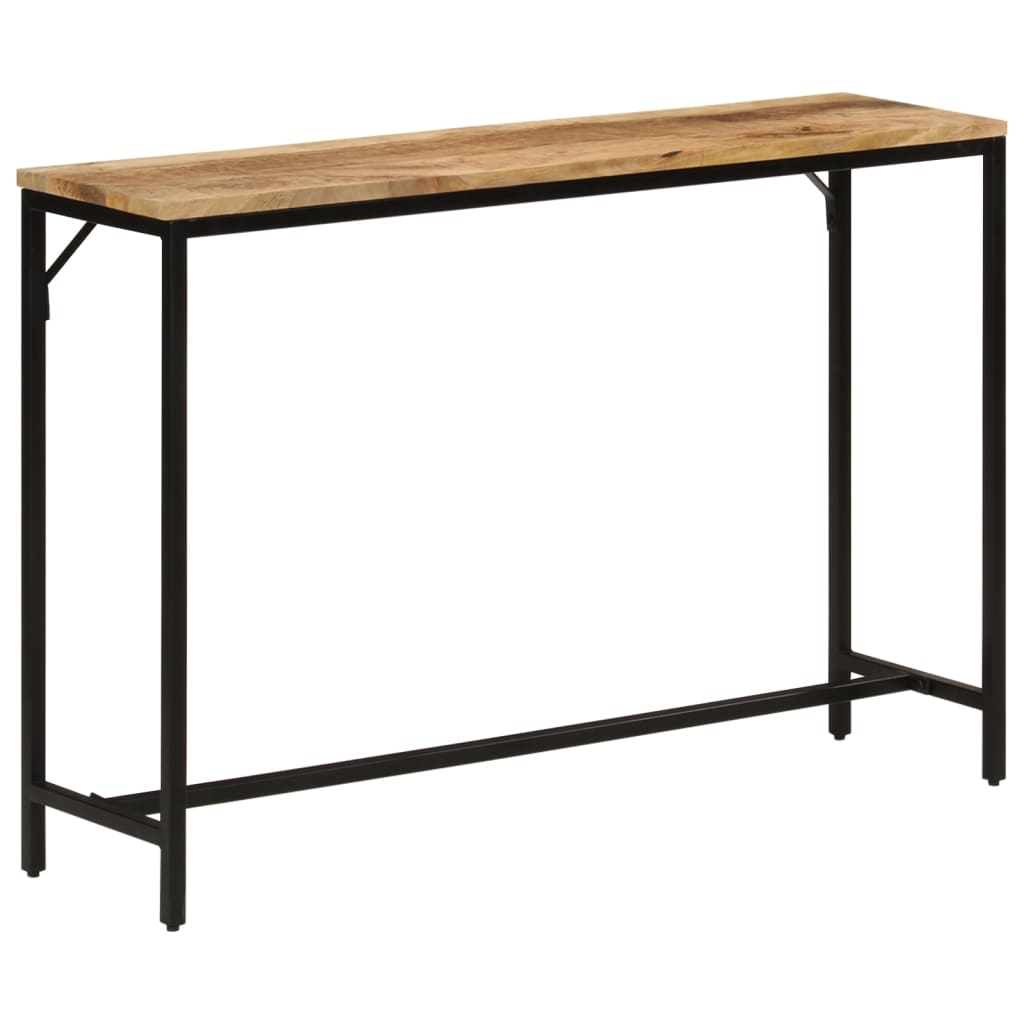 konsolbord 110x30x75 cm massivt ru mangotræ og jern