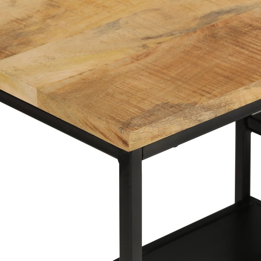 konsolbord 110x30x75 cm massivt ru mangotræ og jern