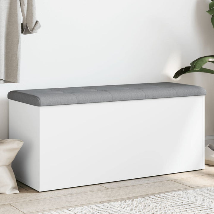 opbevaringsbænk hvid 102x42x45 cm konstrueret træ