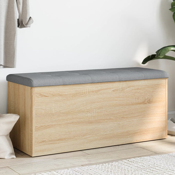 opbevaringsbænk Sonoma eg 102x42x45 cm konstrueret træ