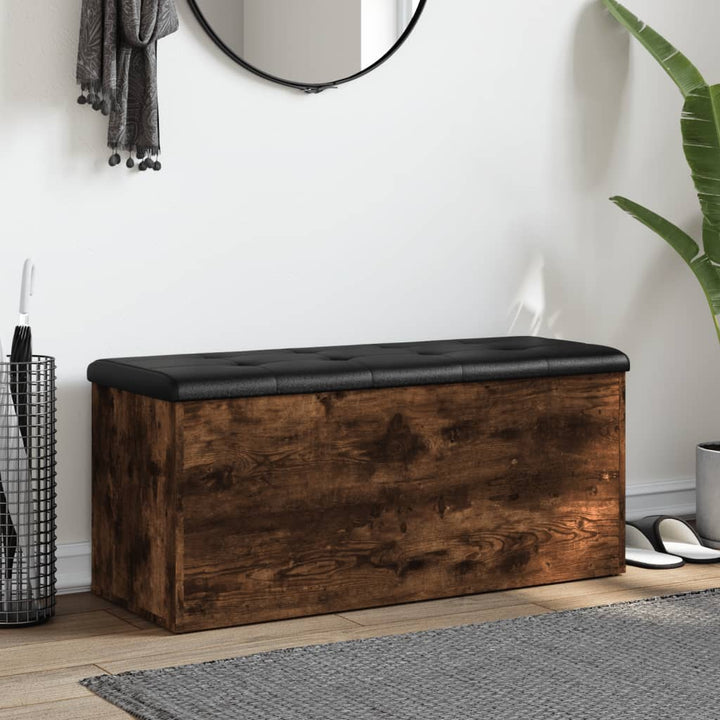skobænk 102x42x45 cm konstrueret træ røget egetræsfarve