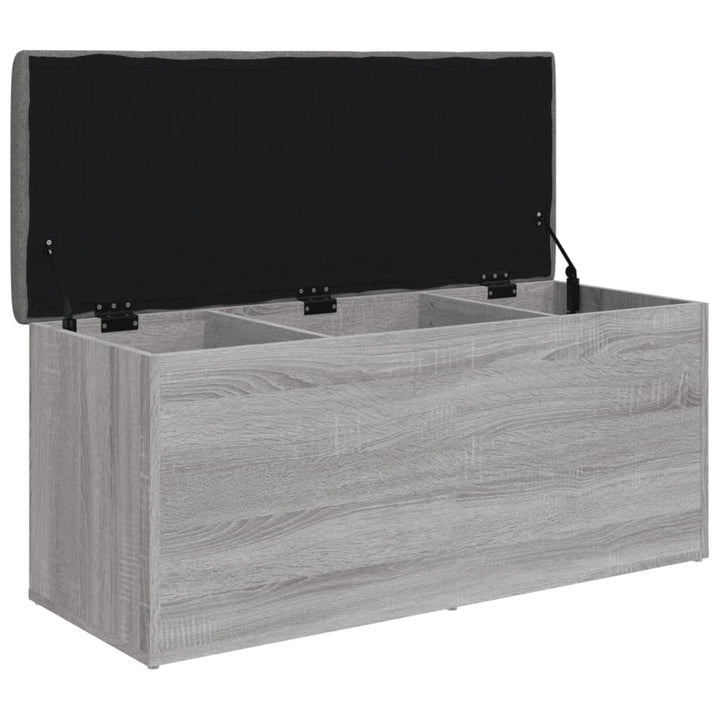 opbevaringsbænk 102x42x45 cm konstrueret træ grå sonoma-eg