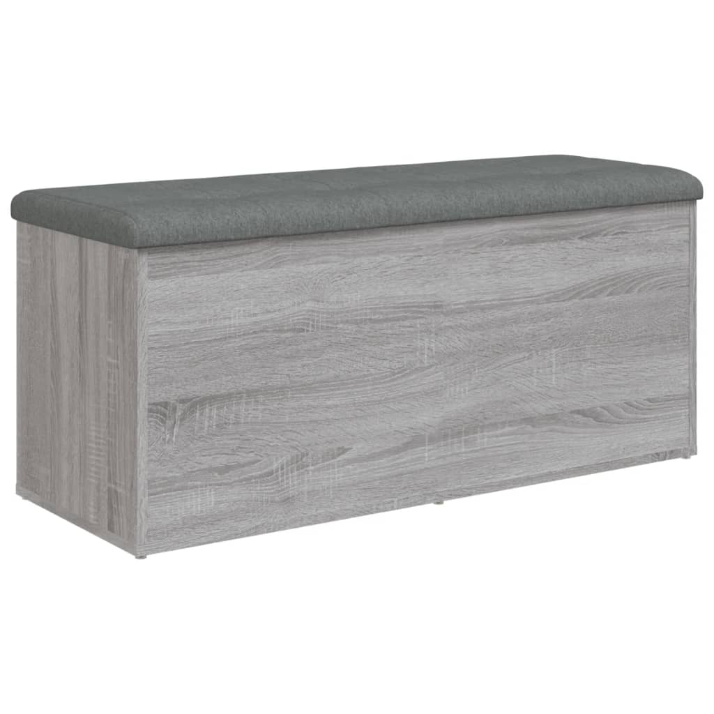 opbevaringsbænk 102x42x45 cm konstrueret træ grå sonoma-eg
