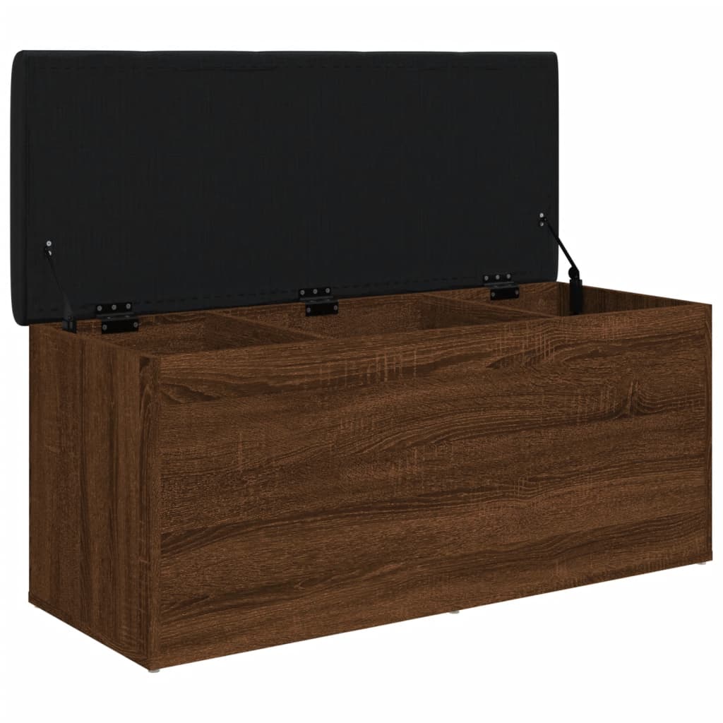 opbevaringsbænk 102x42x45 cm konstrueret træ brun egetræsfarve