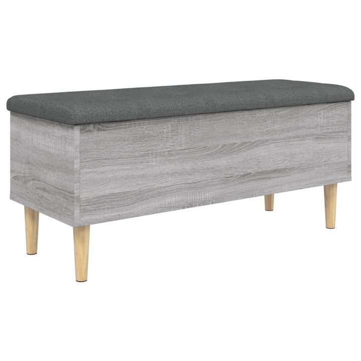 opbevaringsbænk 102x42x46 cm konstrueret træ grå sonoma-eg