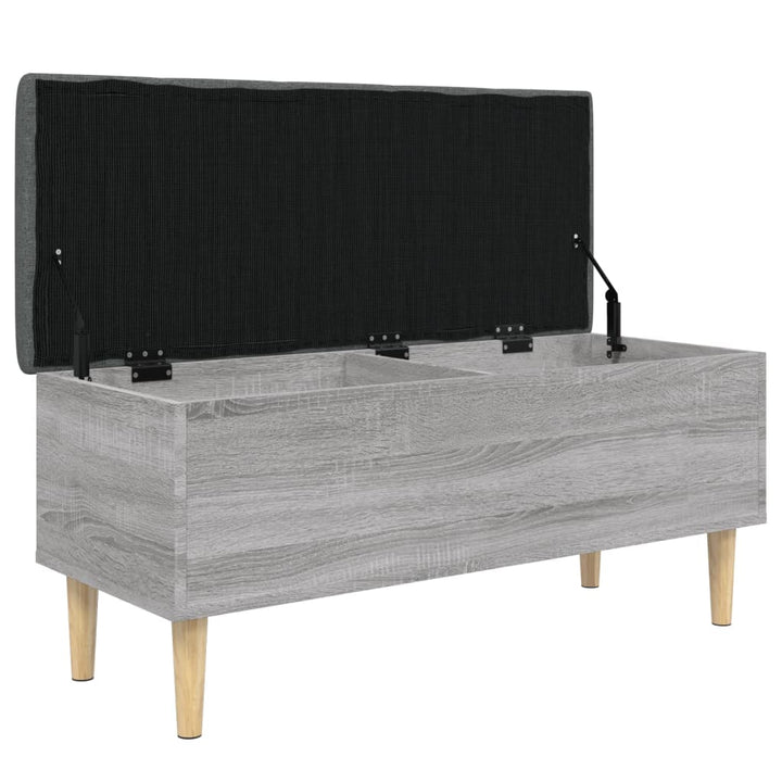 opbevaringsbænk 102x42x46 cm konstrueret træ grå sonoma-eg