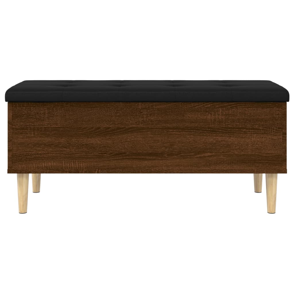 opbevaringsbænk 102x42x46 cm konstrueret træ brun egetræsfarve