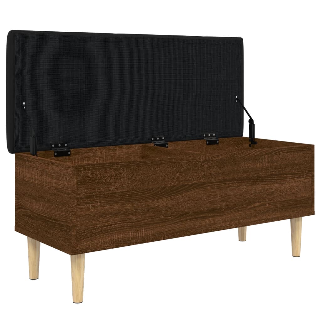 opbevaringsbænk 102x42x46 cm konstrueret træ brun egetræsfarve