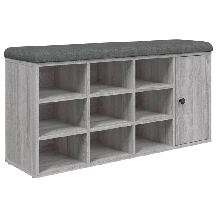 skobænk 102x32x50 cm konstrueret træ grå sonoma-eg