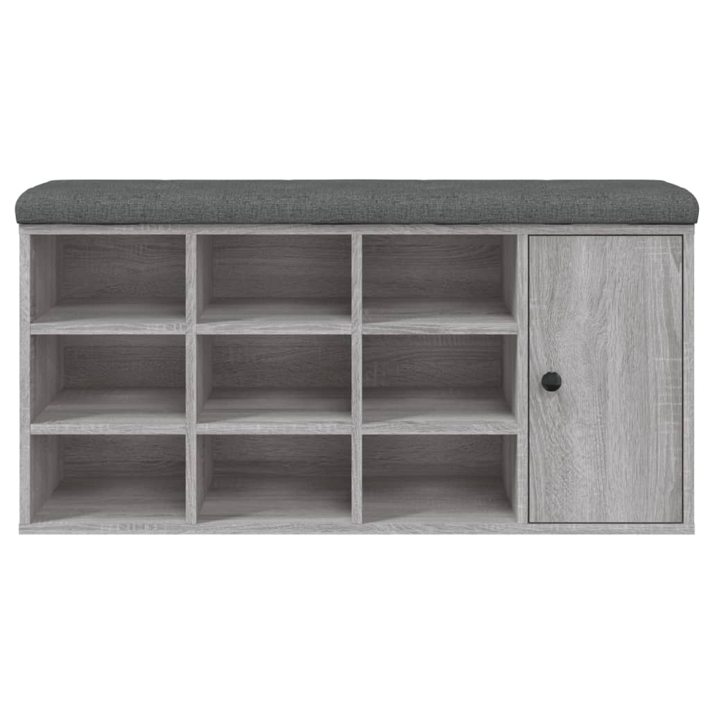 skobænk 102x32x50 cm konstrueret træ grå sonoma-eg