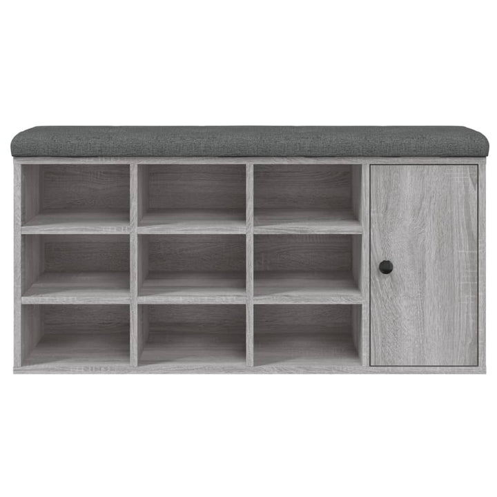 skobænk 102x32x50 cm konstrueret træ grå sonoma-eg