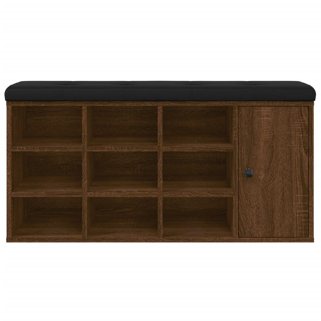 skobænk 102x32x50 cm konstrueret træ brun egetræsfarve