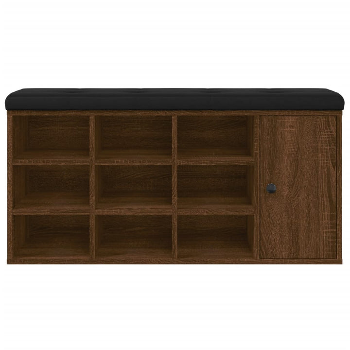 skobænk 102x32x50 cm konstrueret træ brun egetræsfarve