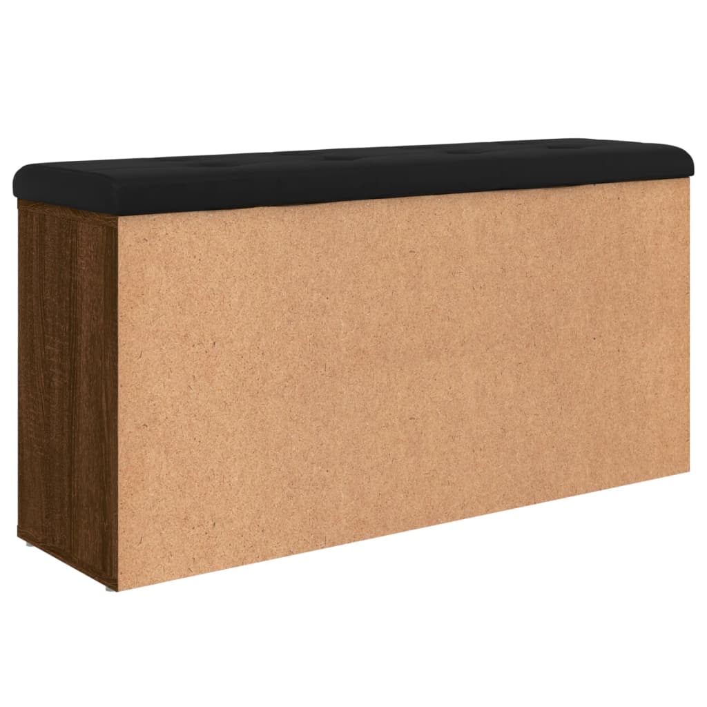 skobænk 102x32x50 cm konstrueret træ brun egetræsfarve