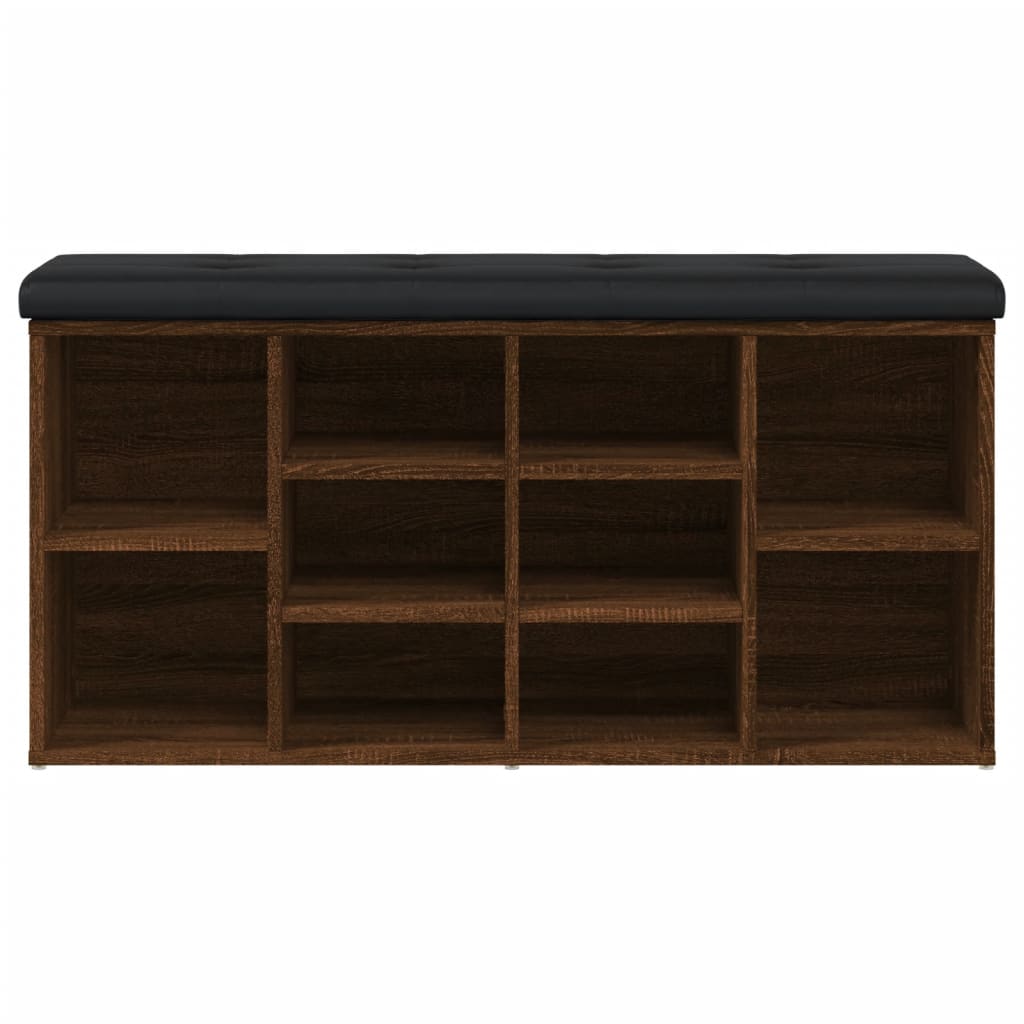 skobænk 102x32x50 cm konstrueret træ brun egetræsfarve