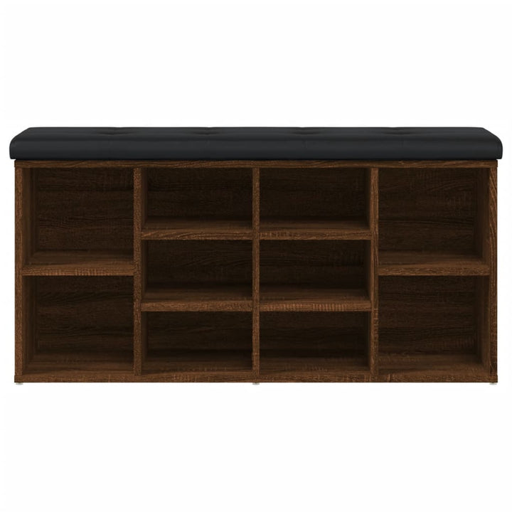 skobænk 102x32x50 cm konstrueret træ brun egetræsfarve