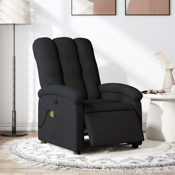 eldrevet massagestol stof sort