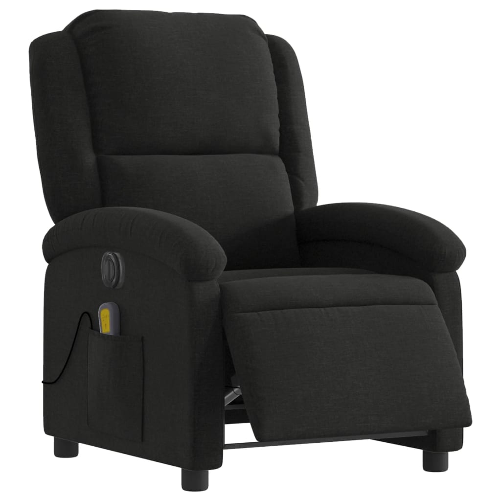 eldrevet massagestol stof sort