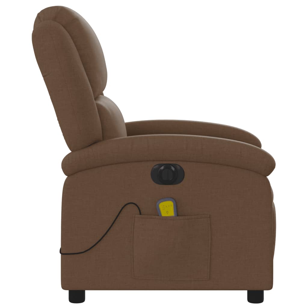 eldrevet massagestol stof brun