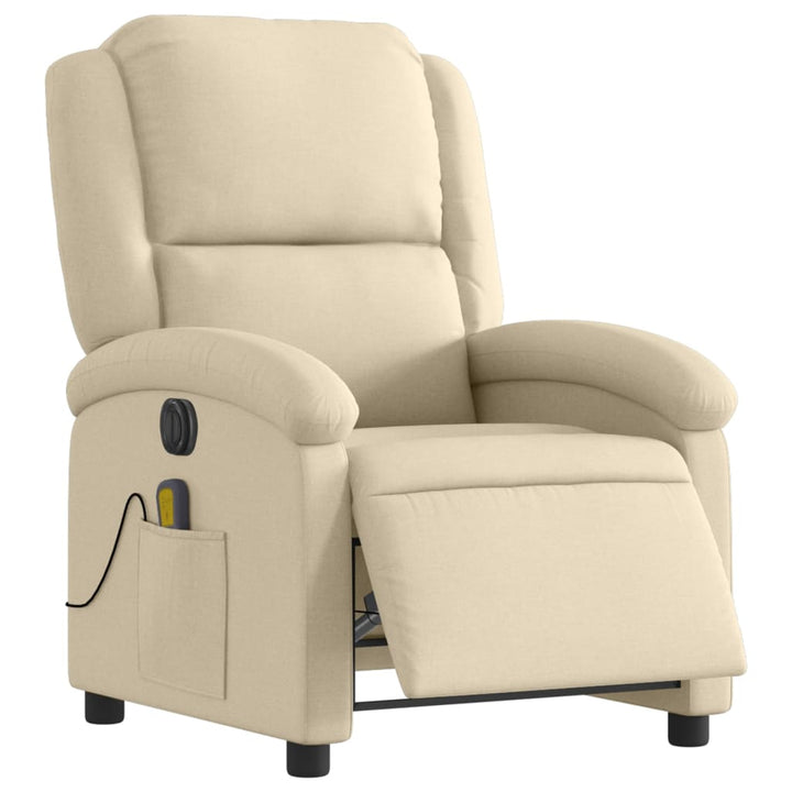 eldrevet massagestol stof cremefarvet