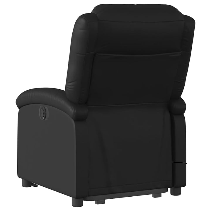 massagestol med løftefunktion kunstlæder sort