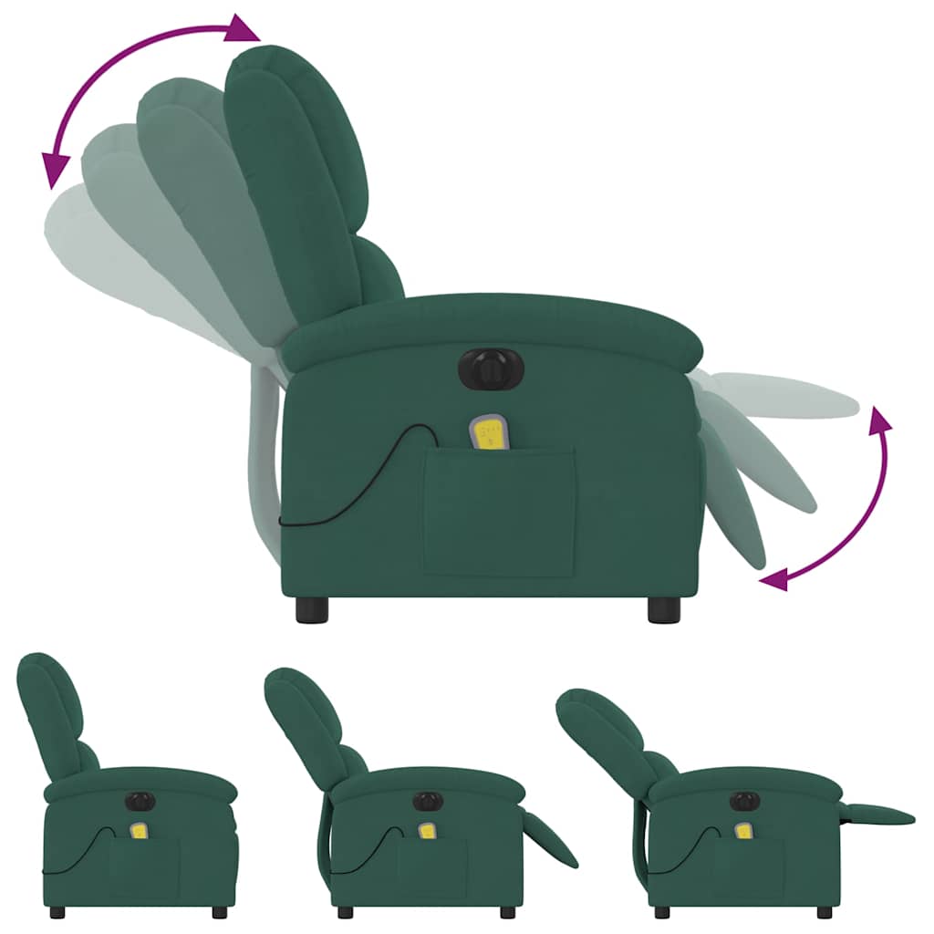 massagestol velour mørkegrøn