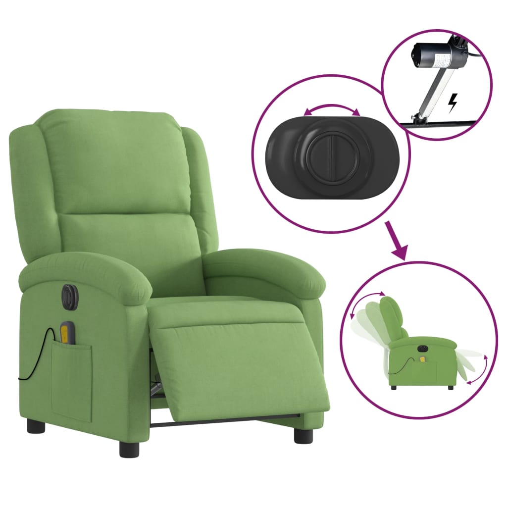 massagestol velour lysegrøn