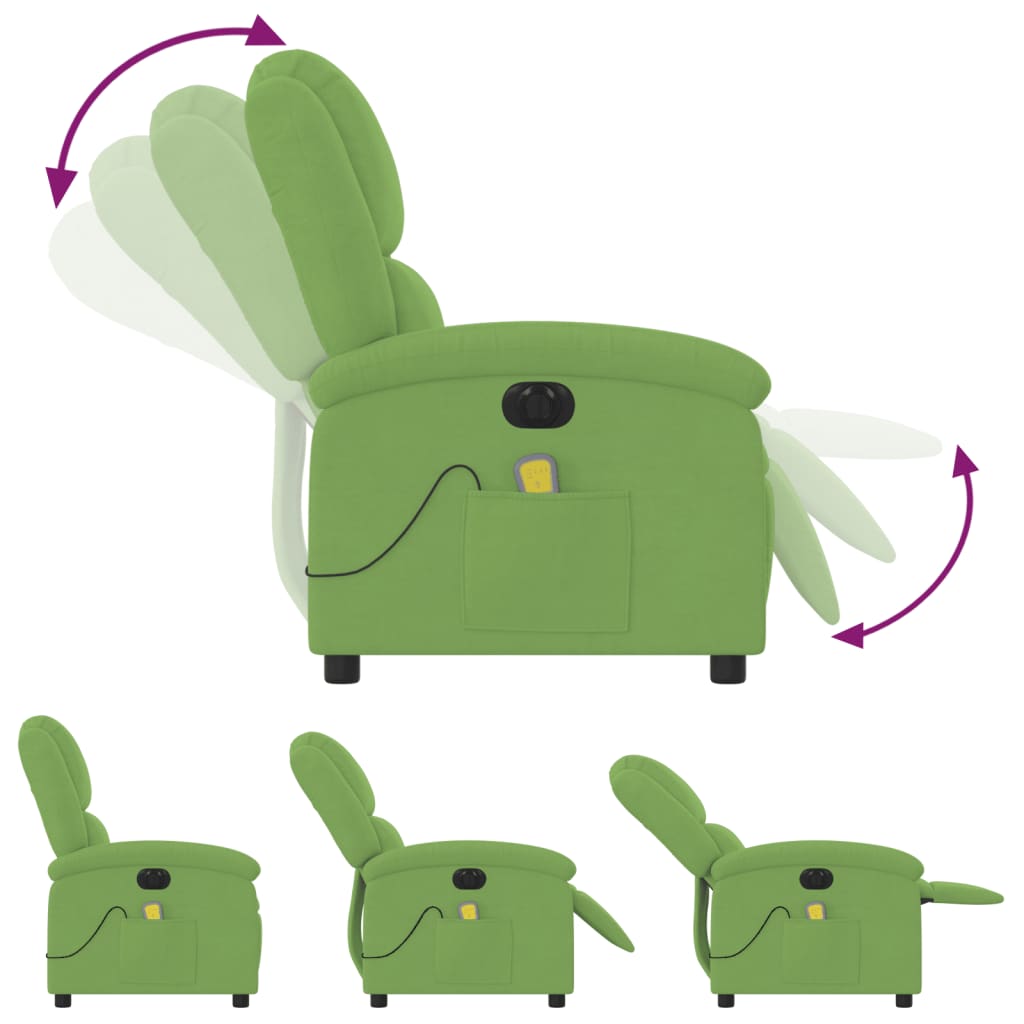 massagestol velour lysegrøn