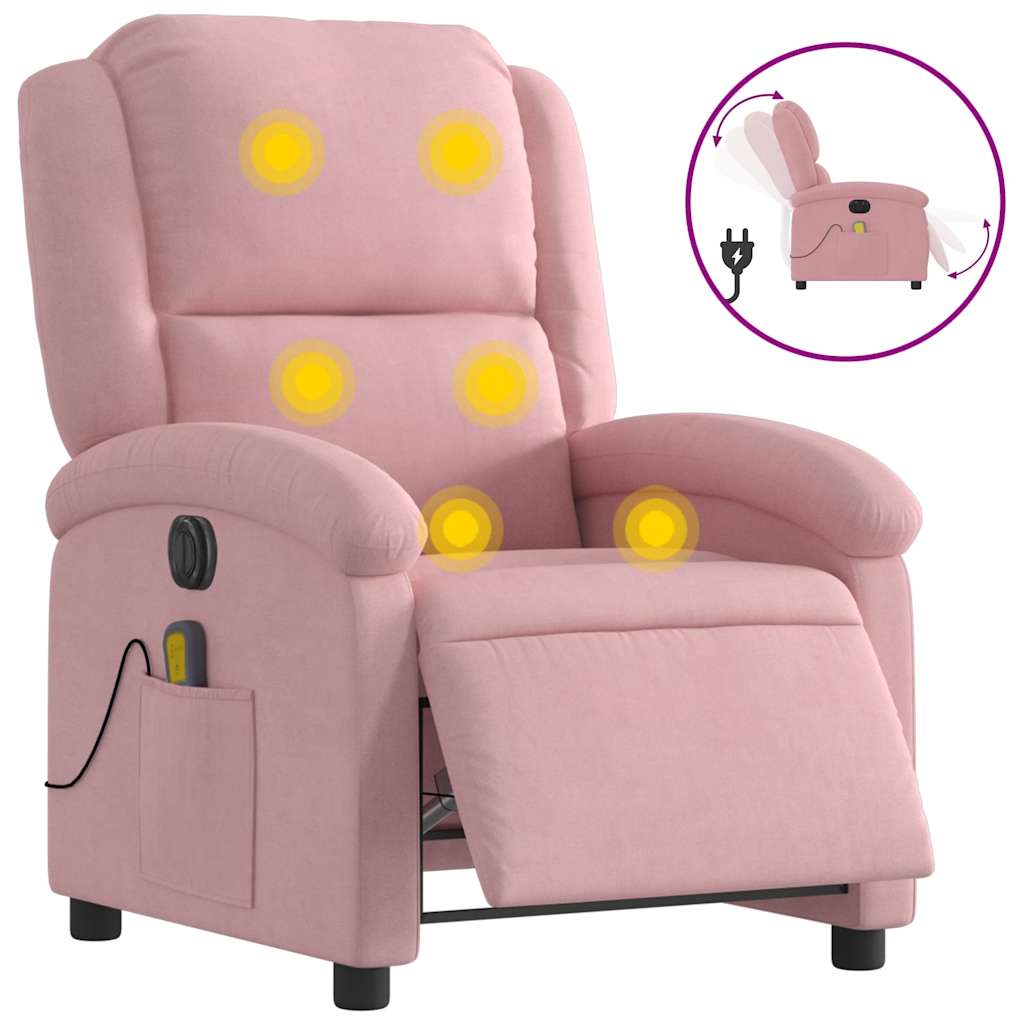 massagestol velour lyserød