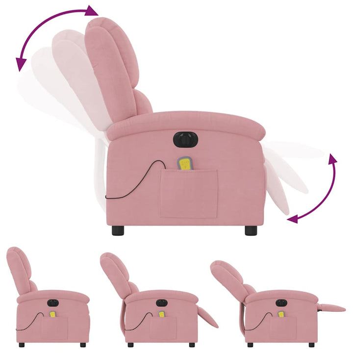 massagestol velour lyserød