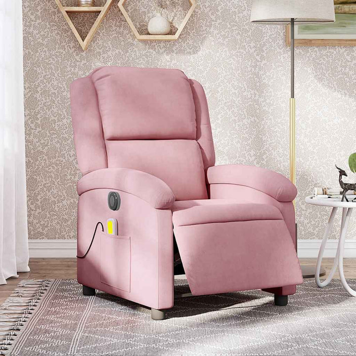 massagestol velour lyserød