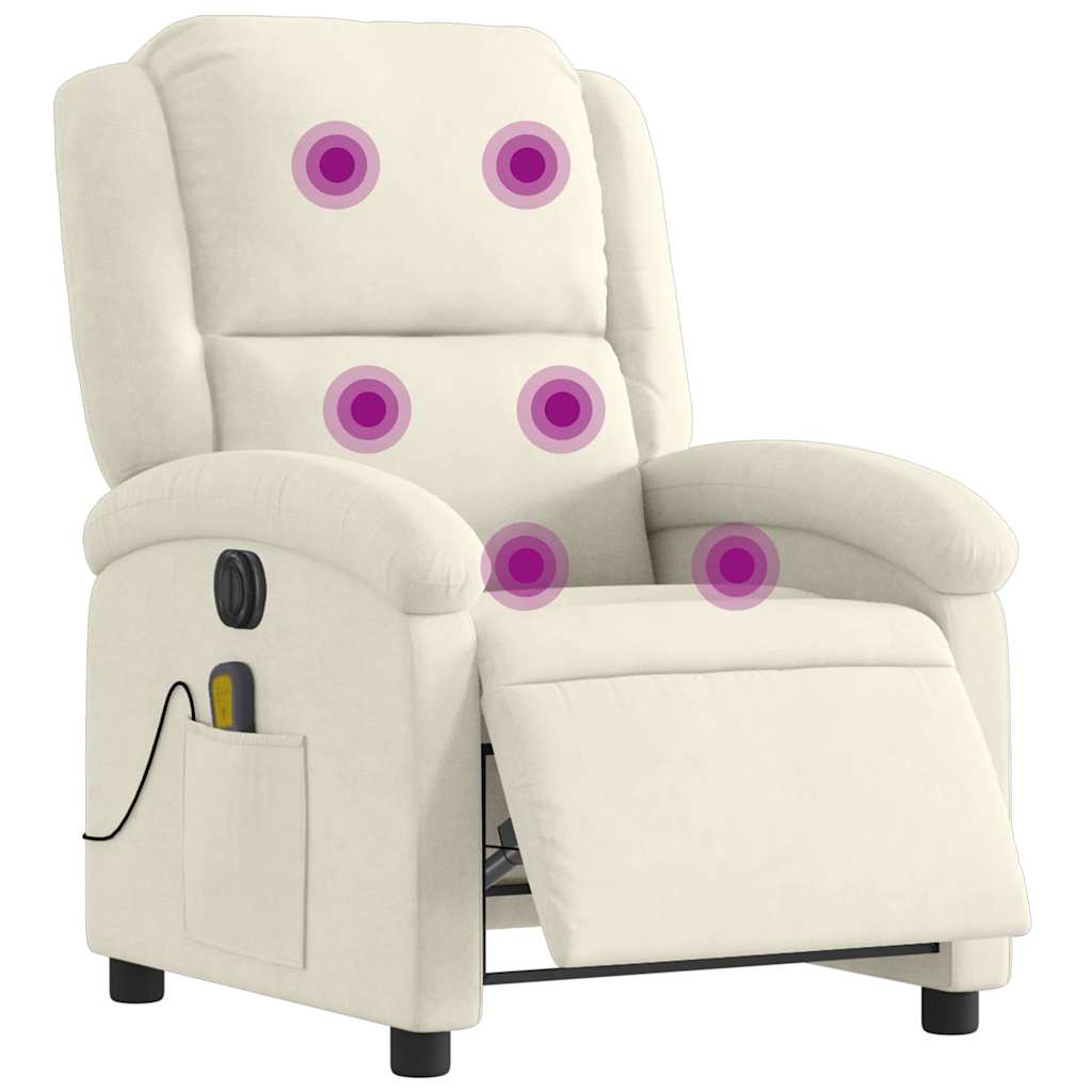 massagestol velour cremefarvet