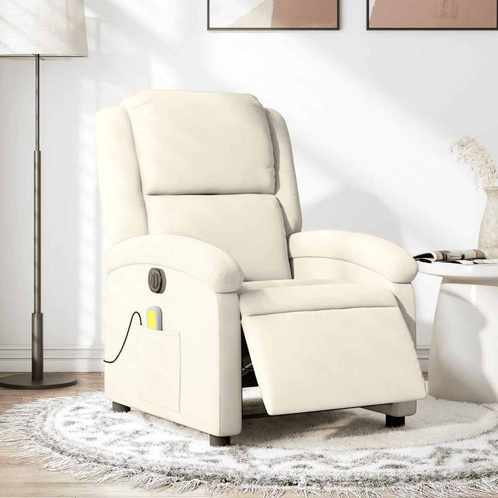 massagestol velour cremefarvet