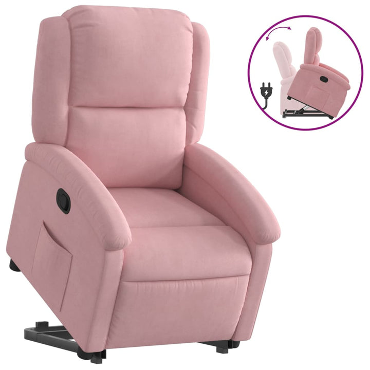 løftestol velour pink