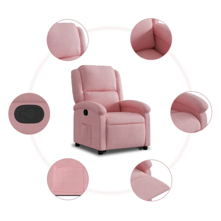 løftestol velour pink